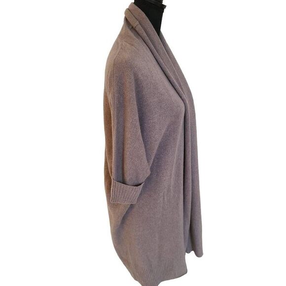 Tahari Tan Cashmere Longer Open Cardigan Sweater Size XS - Picture 2 of 11